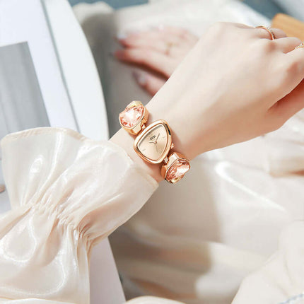 Crystal Bracelet Luxury Watch for Women crystal dial close up