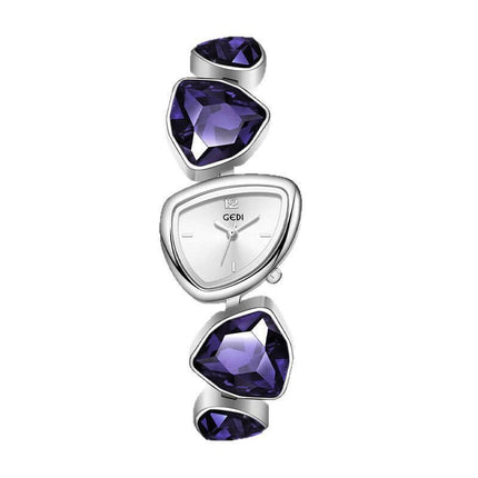 Crystal Bracelet Luxury Watch for Women silver stripe design