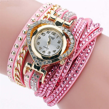 Diamond Heart Dial Bracelet Watch for Women color variations