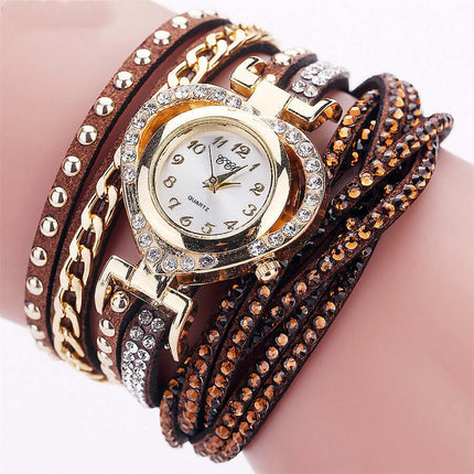 Diamond Heart Dial Bracelet Watch for Women on wrist display