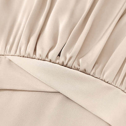 elegant solid color sling waist jumpsuit for women outfit neckline