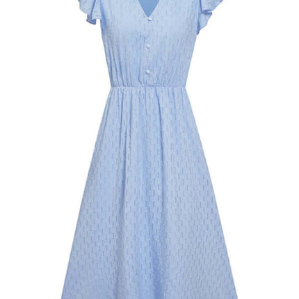 Elegant V-Neck Cotton Waist Dress for Women Fresh Style Chic elegant fit