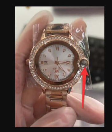 Elegant Waterproof Women Rose Gold Luxury Watch close-up, showing the dial and crystal details.