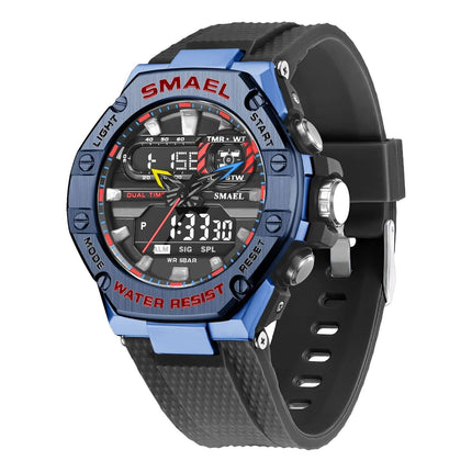 Premium Digital Alloy Sport Waterproof Watch For Men alloy case detail