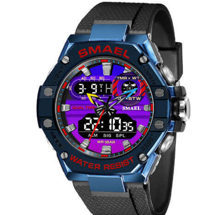 Premium Digital Alloy Sport Waterproof Watch For Men side angle