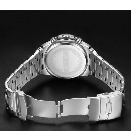 Luminous Steel Sports Quartz Wrist Watch for Men side profile