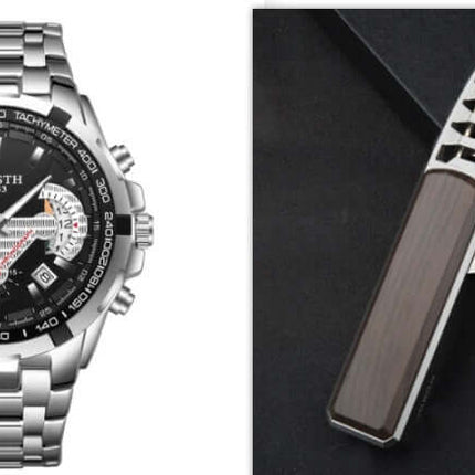 Luminous Steel Sports Quartz Wrist Watch for Men silver version