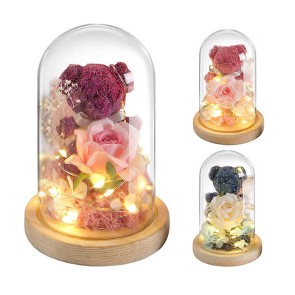 Eternal Rose Bear in Glass Dome red rose edition for Valentine's Day.