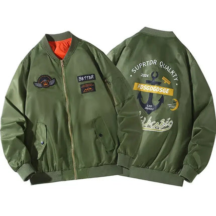 Extra Plus Size Mens Bomber Flight Jacket 12XL front zipper detail