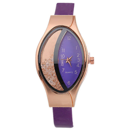Eye Quicksand Oval Watch for Women stainless pin buckle