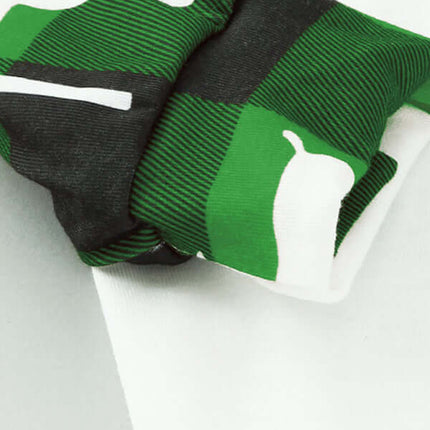 Close-up of Family Matching Christmas Pajamas – Classic Plaid Holiday Sleepwear Sets for Adults & Kids in green plaid pattern.