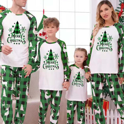 Family Matching Christmas Pajamas – Classic Plaid Holiday Sleepwear Sets for Adults & Kids worn by a family in cozy holiday setting.