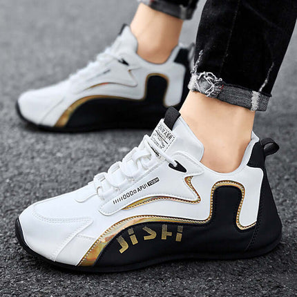 Fashion Colorblock Lace-up Sneakers for Men top view