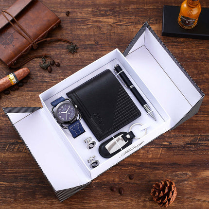 Creative Boutique Watch Gift Set with Luxury Accessories displayed with wallet and pen
