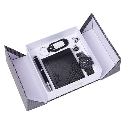 Creative Boutique Watch Gift Set with Luxury Accessories stainless steel strap detail