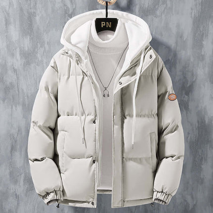 Fashion Hooded Jacket Men Winter Coat Thickened Sport khaki windproof material