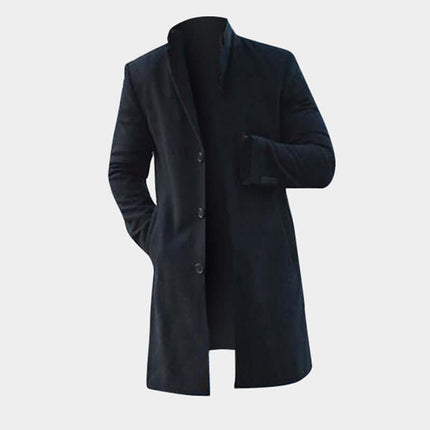Fashion Winter Men Trench Long Jacket Coat Slim Outwear size M length 89cm.