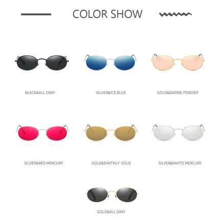 Fashion Women Oval Sunglasses vintage retro style.