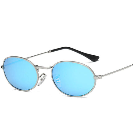 Fashion Women Oval Sunglasses alloy frame material.