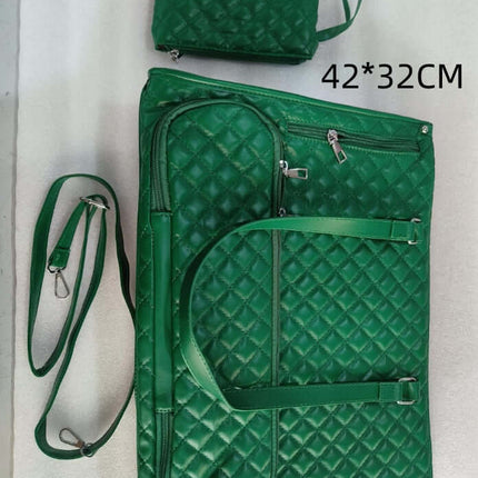 Fashionable Women's Thermal Lunch & Computer Storage Bag in green with detachable pouch, measuring 42x32cm.