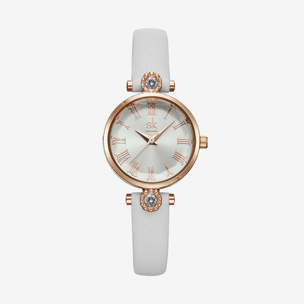 Elegant Diamond Floral Luxury Watch for Women slim case side profile