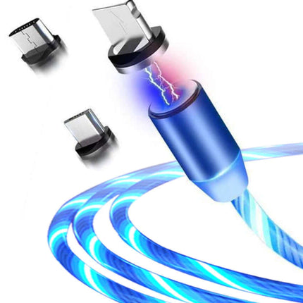 Flowing Light Magnetic Charging Cable for iPhone Type-C with dynamic light animation