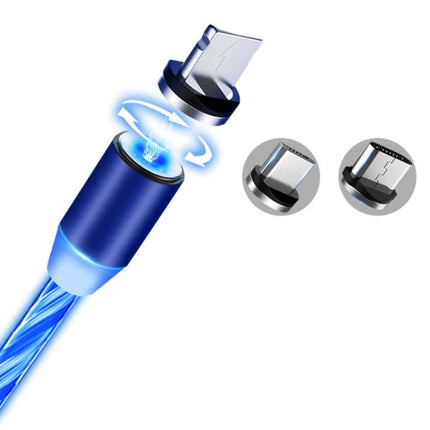 Flowing Light Magnetic Charging Cable for iPhone Type-C durable braided design