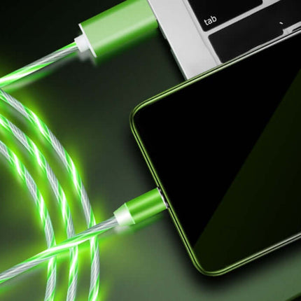Flowing Light Magnetic Charging Cable for iPhone Type-C smart LED power indicator