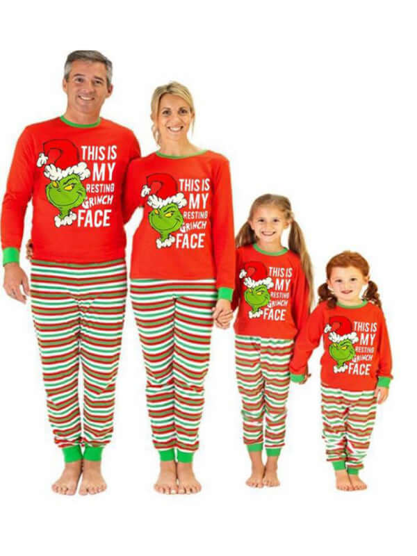 Funny Grinch Christmas Pajamas – Family Matching Holiday Outfit for Home & Photos worn by a family