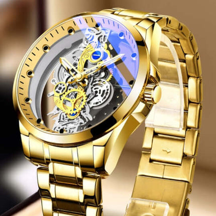 Luminous Skeleton Quartz Watch for Men front view