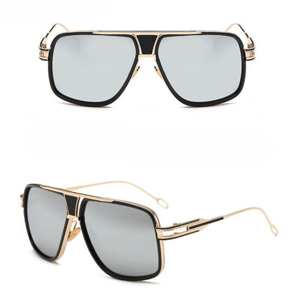Grandmaster Square Sunglasses Men UV400 Driving with large square frame and stylish design.