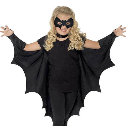 Halloween Bat Shaped Cape Kids Cosplay With Mask Halloween Costume