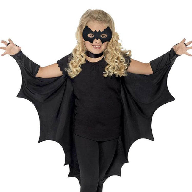 Halloween Bat Shaped Cape Kids Cosplay With Mask Halloween Costume