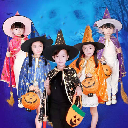 Halloween Cloak Set Wizard Cape With Hat Classic Wizard Costume Design