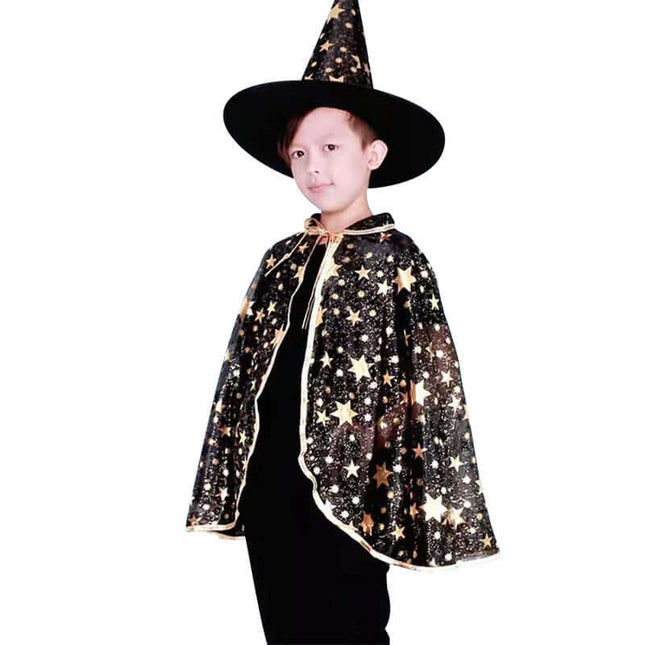 Halloween Cloak Set Wizard Cape With Hat Spooky Halloween Style