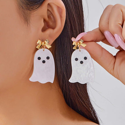Halloween Earrings Pumpkin And Ghost Tassels Halloween Party Jewelry
