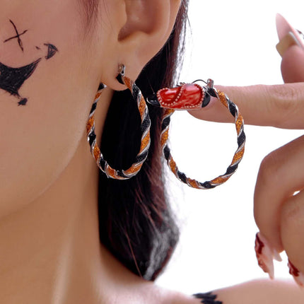 Halloween Earrings Pumpkin And Ghost Tassels Playful Halloween Fashion