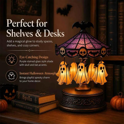 Halloween Ghost Carousel Motion Night Light Lamp Festive Display