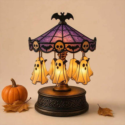 Halloween Ghost Carousel Motion Night Light Lamp Ghost Decoration