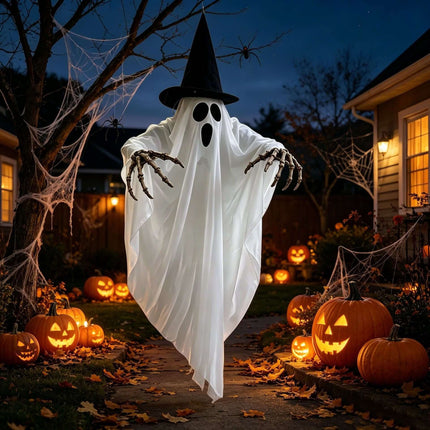 Halloween Ghost Skull Glowing Wizard Hat Decoration Mystical Wizard Style