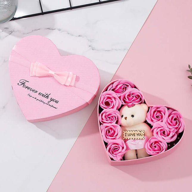 Heart Shaped Rose Soap Gift Box romantic valentines gift.