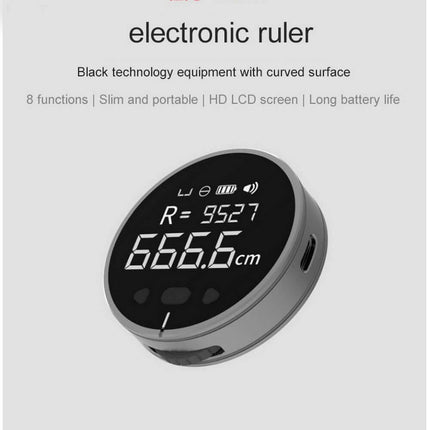 High-Precision Digital LCD Electronic Measuring Ruler displaying measurement and features on an HD LCD screen.