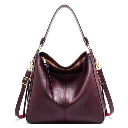 Hobo Bags Women High Capacity Handbags Shopping Totes solid color.