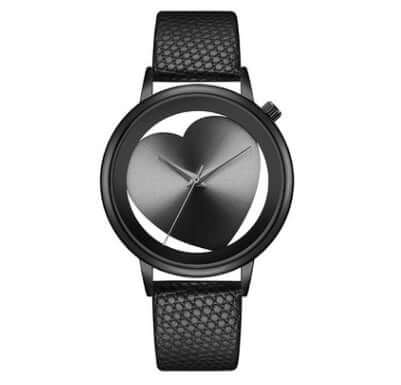 Hollow Dial Quartz Womens Watch gold mesh belt fashion accessory