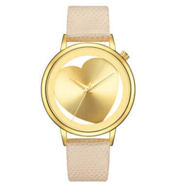 Hollow Dial Quartz Womens Watch silver powder color variant