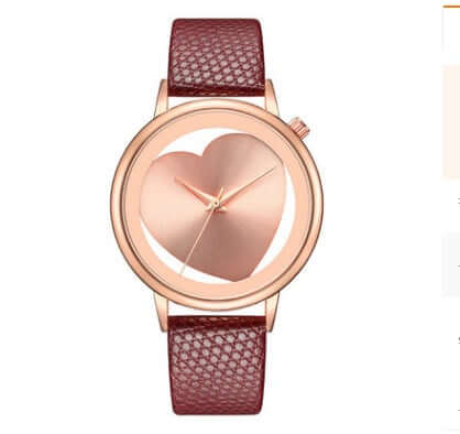 Hollow Dial Quartz Womens Watch mineral tempered glass close up