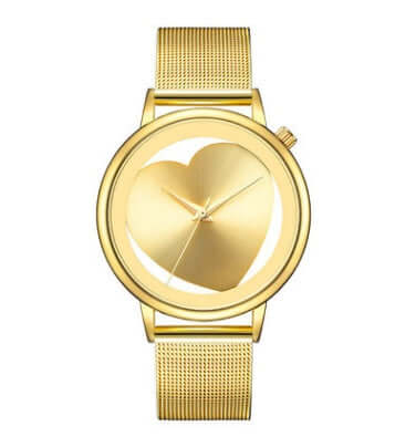 Hollow Dial Quartz Womens Watch side view showing thickness