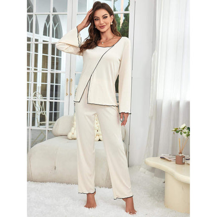 Homewear Suit Long-sleeved Pajamas For Women Set breathable sleepwear.
