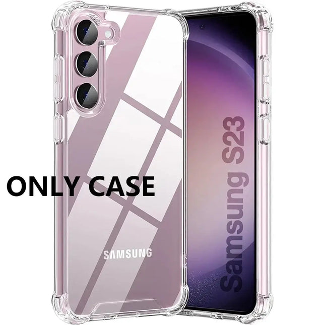 Hybrid Shockproof Clear Case for Samsung Galaxy flexible bumper design