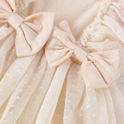 Infant Princess Net Skirt Jumpsuit Summer Dress heavy-duty anti-friction bottom snaps showing smooth diaper diaper replacement
